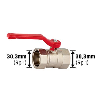 LUX Krogelni ventil Ø 30,3 mm (Rp 1) Notranji navoj medenina