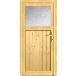 Lesena pomožna vhodna vrata NET 501-88 Smreka Naravna 88 cm x 200 cm Desna izvedba