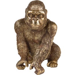 Dekorativna figura Gorila Sedeča Safari Lodge 22 cm Zlata