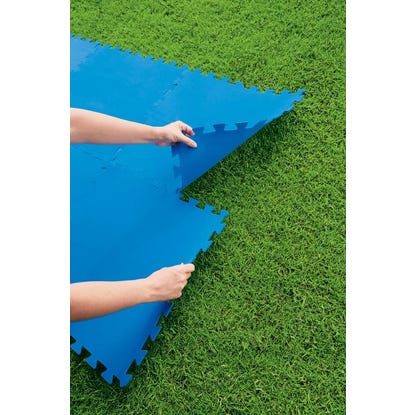 Flowclear Komplet plošč za zaščito dna bazena Modre barve 9 kosov po 50 x 50 cm