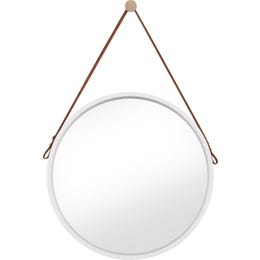 Ogledalo, okroglo Ø 50 cm bele barve