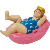 Plavajoča figura Ženska v čolnu 15,5 cm x 9,4 cm Rožnata