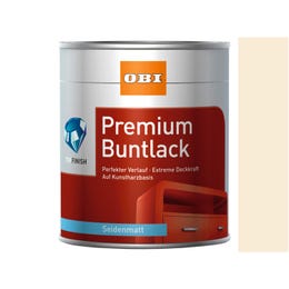 OBI Premium Barvni lak kremno beli polsijajni 125 ml