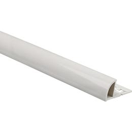 Četrtinski končni profil PVC Sijajne bele barve 10 mm x 2,5 m