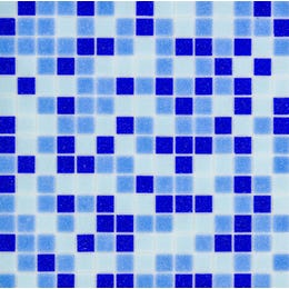 Steklena mozaična ploščica modra temni kristal 32,6 cm x 32,6 cm