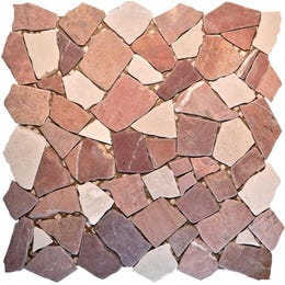 Mozaična ploščica iz lomljenega mozaika Rosso Verona bianco 30 cm x 30 cm