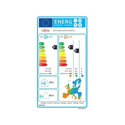 Fujitsu Stenska klimatska naprava ECO 12KPCA bela mat