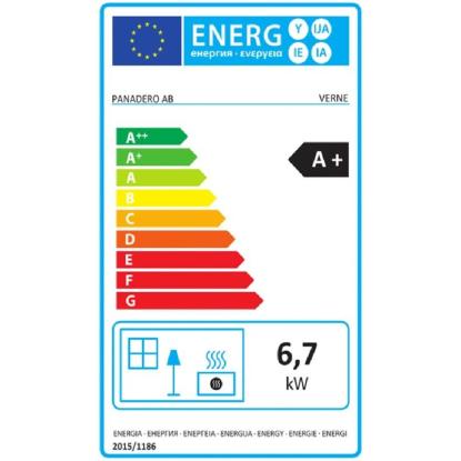 Panadero Kaminska peč Verne Ecodesign 6,7 kW črna EEK: A+