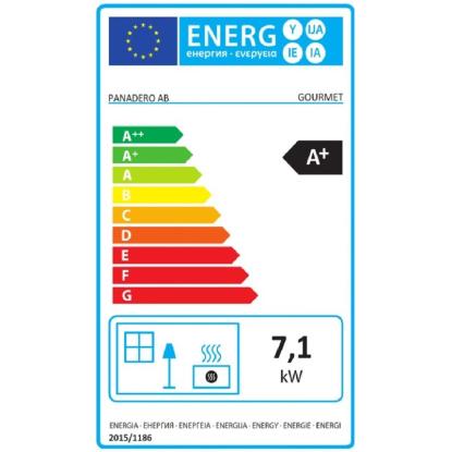 Panadero Kaminska peč Gourmet Ecodesign 7,1 kW črna EEK: A+