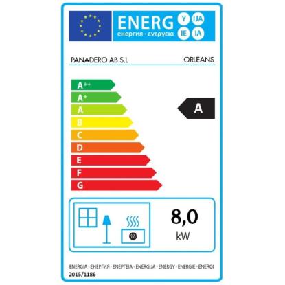 Panadero Kaminska peč Orleans Ecodesign 8 kW črna EEK: A