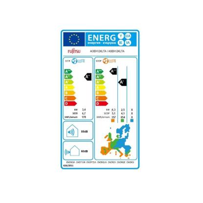 Fujitsu Klimatska naprava ASEH12KLTA / AOEH12KLTA 3.4 kW A++